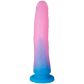 baseks Gradient Glitter Dildo Groß Blau mit Saugnapf 22,5 cm
