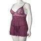 NORTIE Basil Bordeaux Babydoll-Set Plus Size