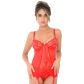 Daring Intimates Rote Spitzenkorsage mit String-Tanga